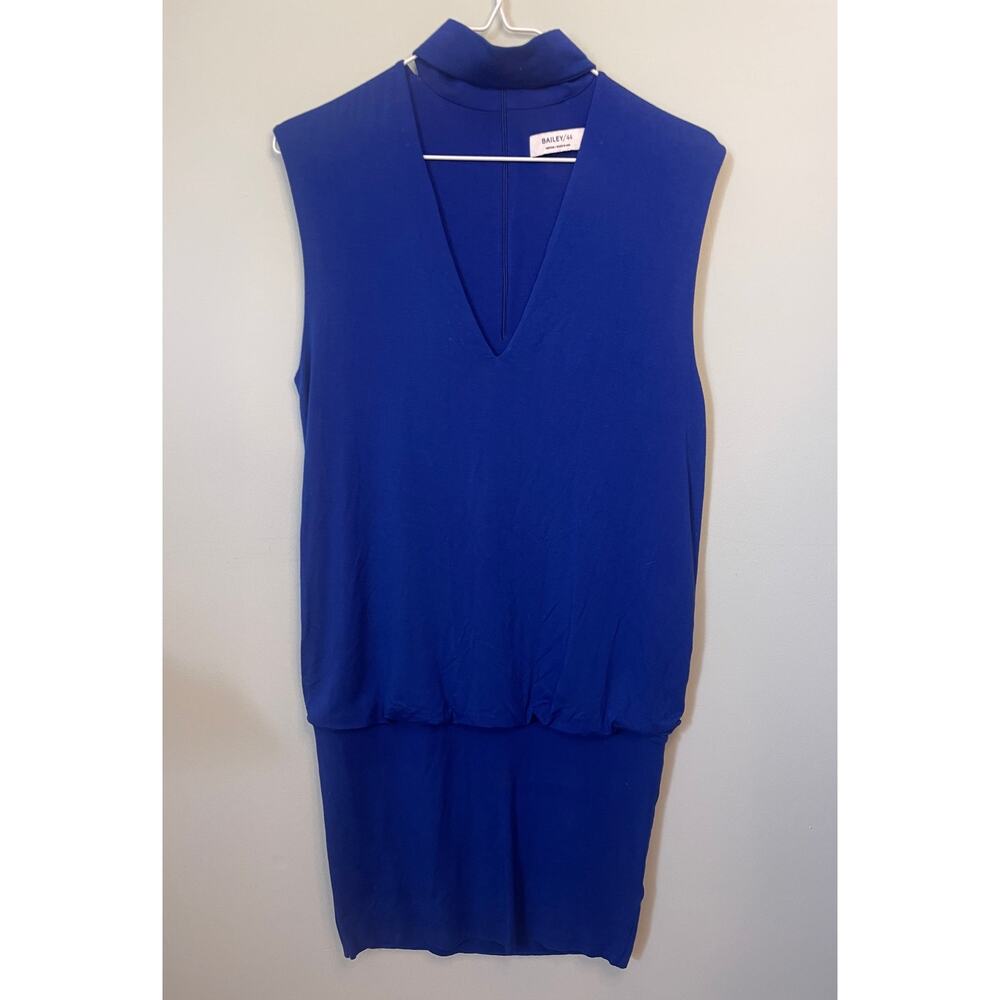 Bailey 44 V Neck Stretchy Blue Bodycon Dress - Sizeâ Women's Medium